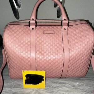 Micro Guccisima Boston Bag Pink